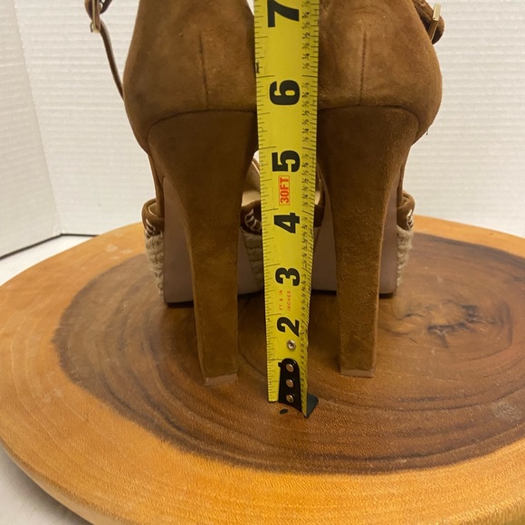 Zara Soft Suede Espadrilles platform Ankle Strap Heels - Picture 10 of 13